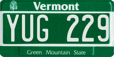 VT license plate YUG229