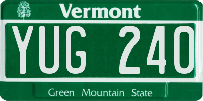 VT license plate YUG240