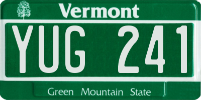 VT license plate YUG241
