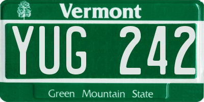 VT license plate YUG242
