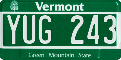 VT license plate YUG243