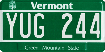 VT license plate YUG244
