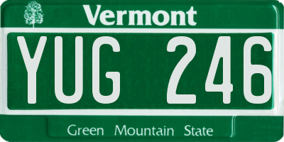 VT license plate YUG246