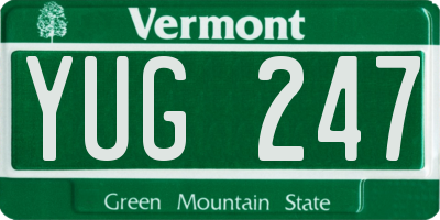 VT license plate YUG247