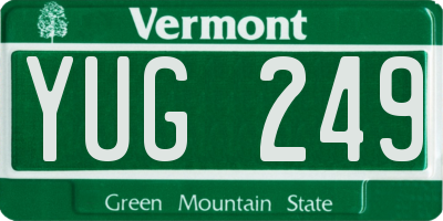 VT license plate YUG249