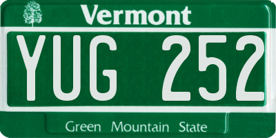 VT license plate YUG252