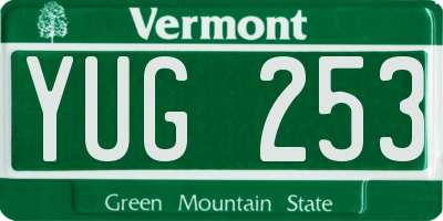 VT license plate YUG253