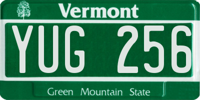 VT license plate YUG256
