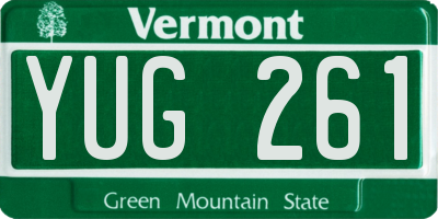 VT license plate YUG261