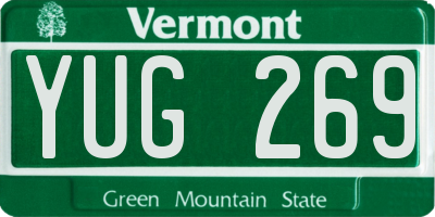 VT license plate YUG269