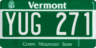 VT license plate YUG271