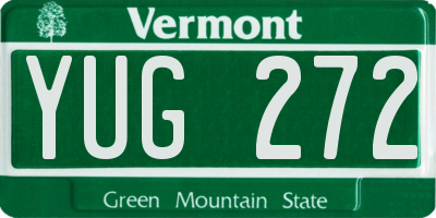 VT license plate YUG272