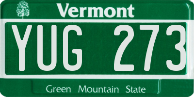 VT license plate YUG273
