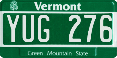 VT license plate YUG276