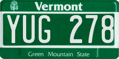 VT license plate YUG278