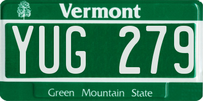 VT license plate YUG279