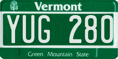 VT license plate YUG280