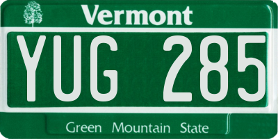 VT license plate YUG285