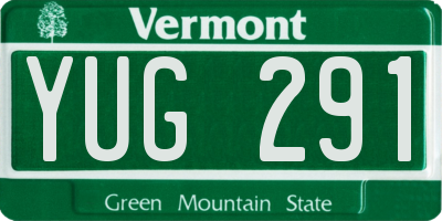 VT license plate YUG291
