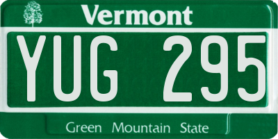 VT license plate YUG295