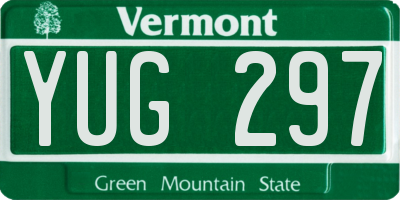 VT license plate YUG297