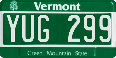 VT license plate YUG299