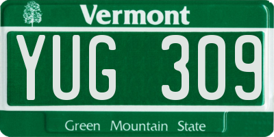 VT license plate YUG309