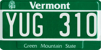 VT license plate YUG310