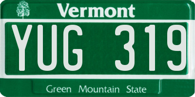 VT license plate YUG319