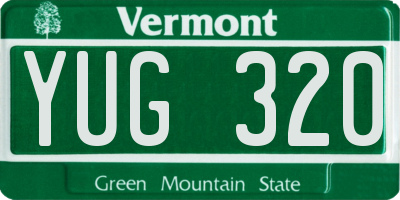 VT license plate YUG320