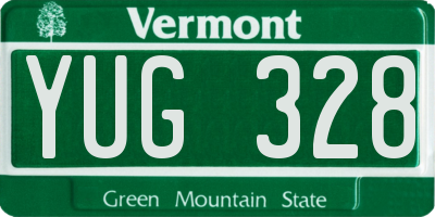 VT license plate YUG328