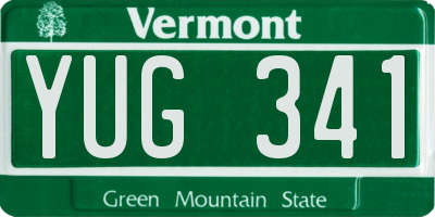 VT license plate YUG341