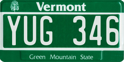 VT license plate YUG346