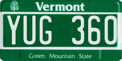 VT license plate YUG360