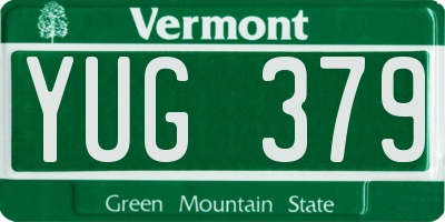 VT license plate YUG379