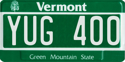 VT license plate YUG400