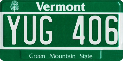 VT license plate YUG406