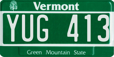 VT license plate YUG413