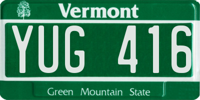 VT license plate YUG416