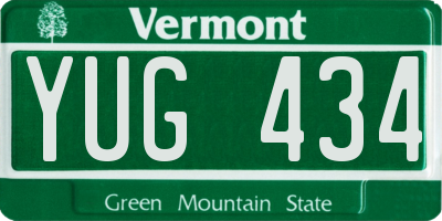 VT license plate YUG434