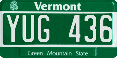 VT license plate YUG436