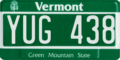 VT license plate YUG438