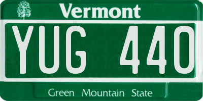 VT license plate YUG440