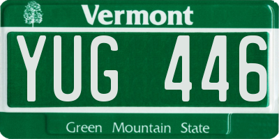 VT license plate YUG446