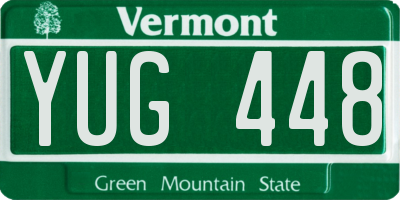 VT license plate YUG448