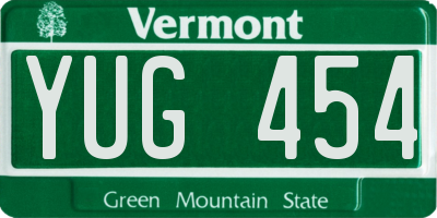 VT license plate YUG454