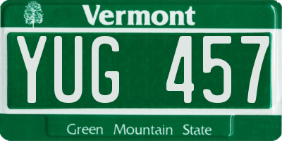 VT license plate YUG457