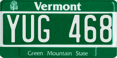 VT license plate YUG468