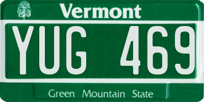 VT license plate YUG469