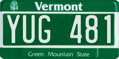 VT license plate YUG481